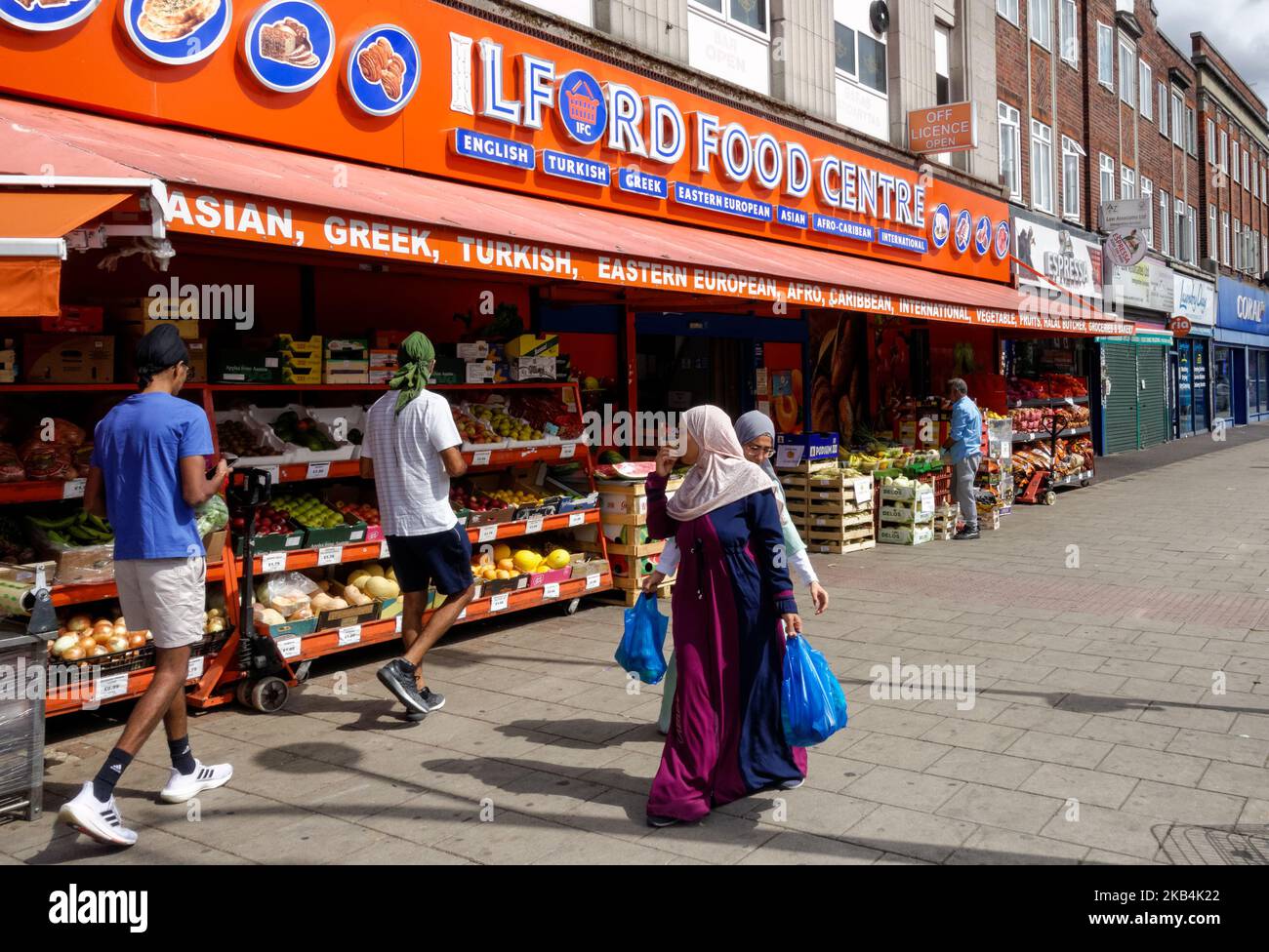 Ilford Food Centre Grocery Store, Ilford, London, England Großbritannien Stockfoto