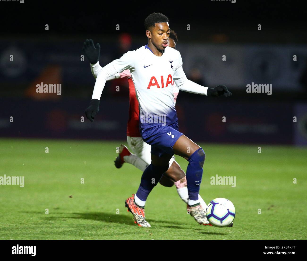 Paris Maghoma von Tottenham Hotspur während des Spiels der vierten Jugendrunde zwischen Arsenal und Tottenham Hotspur im Meadow Park Stadium am 17. Januar 2019 in Borehamwood, Großbritannien. (Foto von Action Foto Sport/NurPhoto) Stockfoto