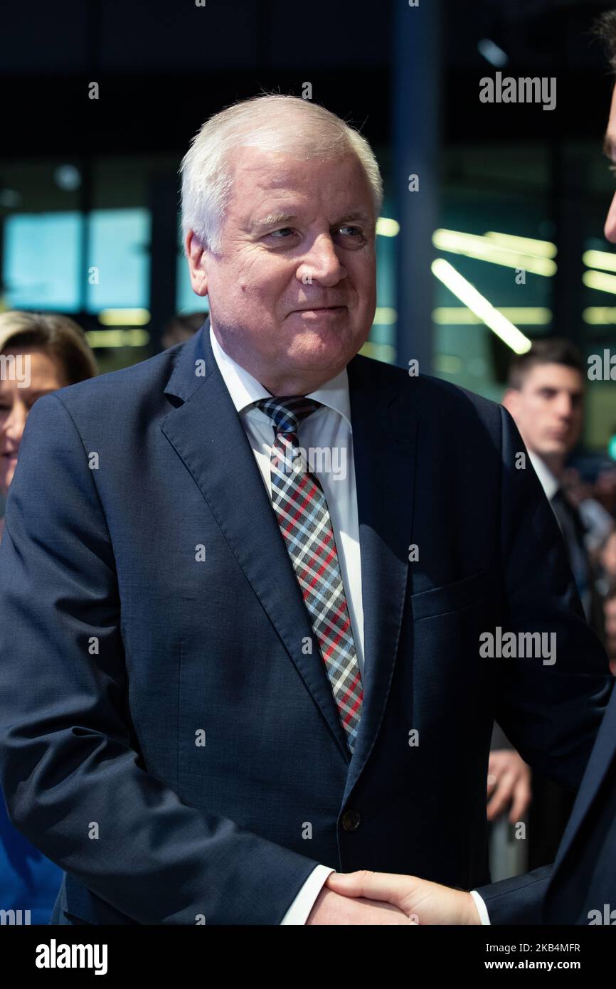 Der deutsche Innenminister Horst Seehofer. Die Christlich-Soziale Union (CSU) veranstaltete einen Parteitag, um einen neuen Vorsitzenden zu wählen. Der bayerische Landeshauptmann Markus Soeder ersetzt als Vorsitzender der CSU den deutschen Minister für Interiur, Bau und Gemeinde Horst Seehofer. (Foto von Alexander Pohl/NurPhoto) Stockfoto