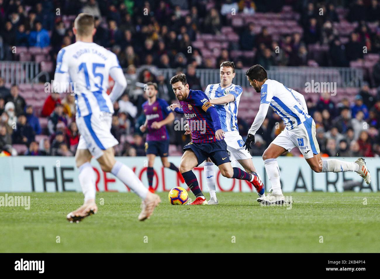 Lionel Messi (10) vom FC Barcelona während des Spiels FC Barcelona gegen CD Leganes, für die Runde 20 der Liga Santander, spielte im Camp Nou am 20. Januar 2019 in Barcelona, Spanien. (Foto von Mikel Trigueros/Urbanandsport/NurPhoto) Stockfoto