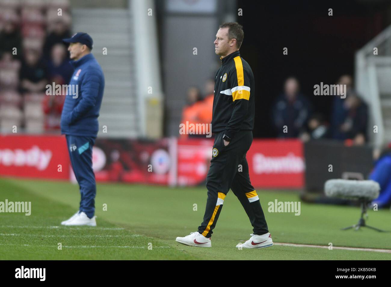 Der Manager von Newport County, Mike Flynn, wurde während des FA Cup-Spiels zwischen Middlesbrough und Newport County im Riverside Stadium, Middlesbrough, am Samstag, dem 26.. Januar 2019, fotografiert. (Foto von MI News & Sport Ltd/NurPhoto) Stockfoto