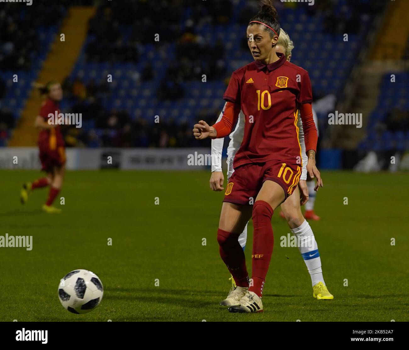 Jenni Hermoso aus Spanien während des Vorspiels vor dem Internationalen Frauenfußballspiel zwischen Spanien und den Vereinigten Staaten im Estadio Jose Rico Perez am 22.. Januar in Alicante, Spanien. (Foto von Action Foto Sport/NurPhoto) Stockfoto