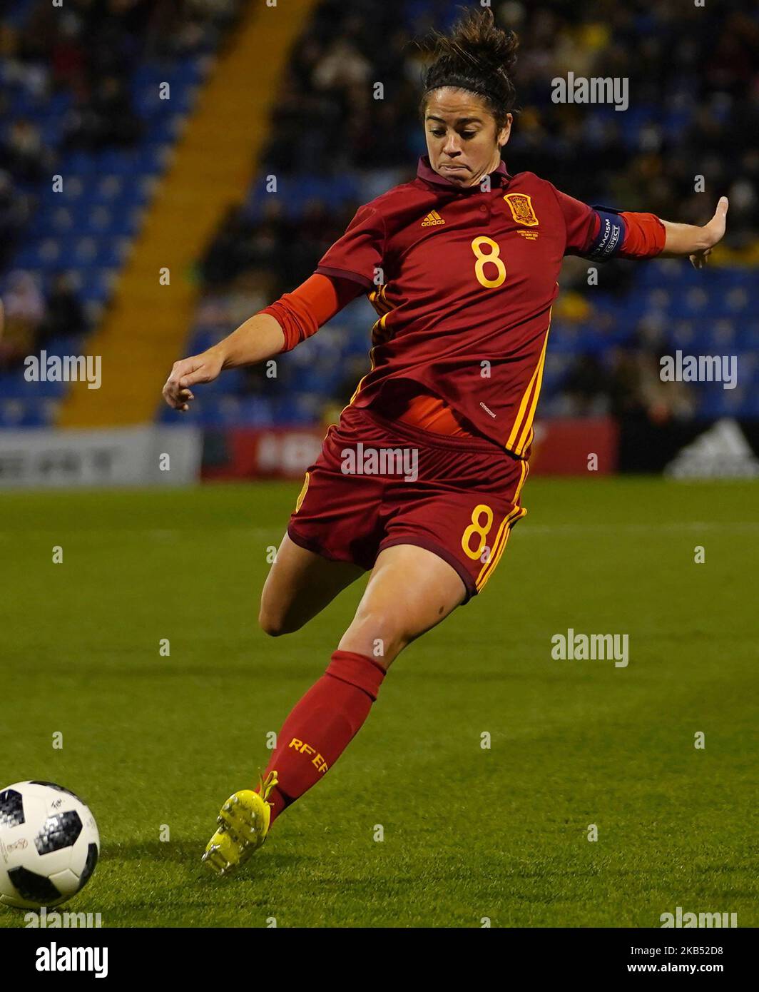 Marta Torrejon aus Spanien während des Vorspiels vor dem Internationalen Frauenfußballspiel zwischen Spanien und den Vereinigten Staaten im Estadio Jose Rico Perez am 22.. Januar in Alicante, Spanien. (Foto von Action Foto Sport/NurPhoto) Stockfoto