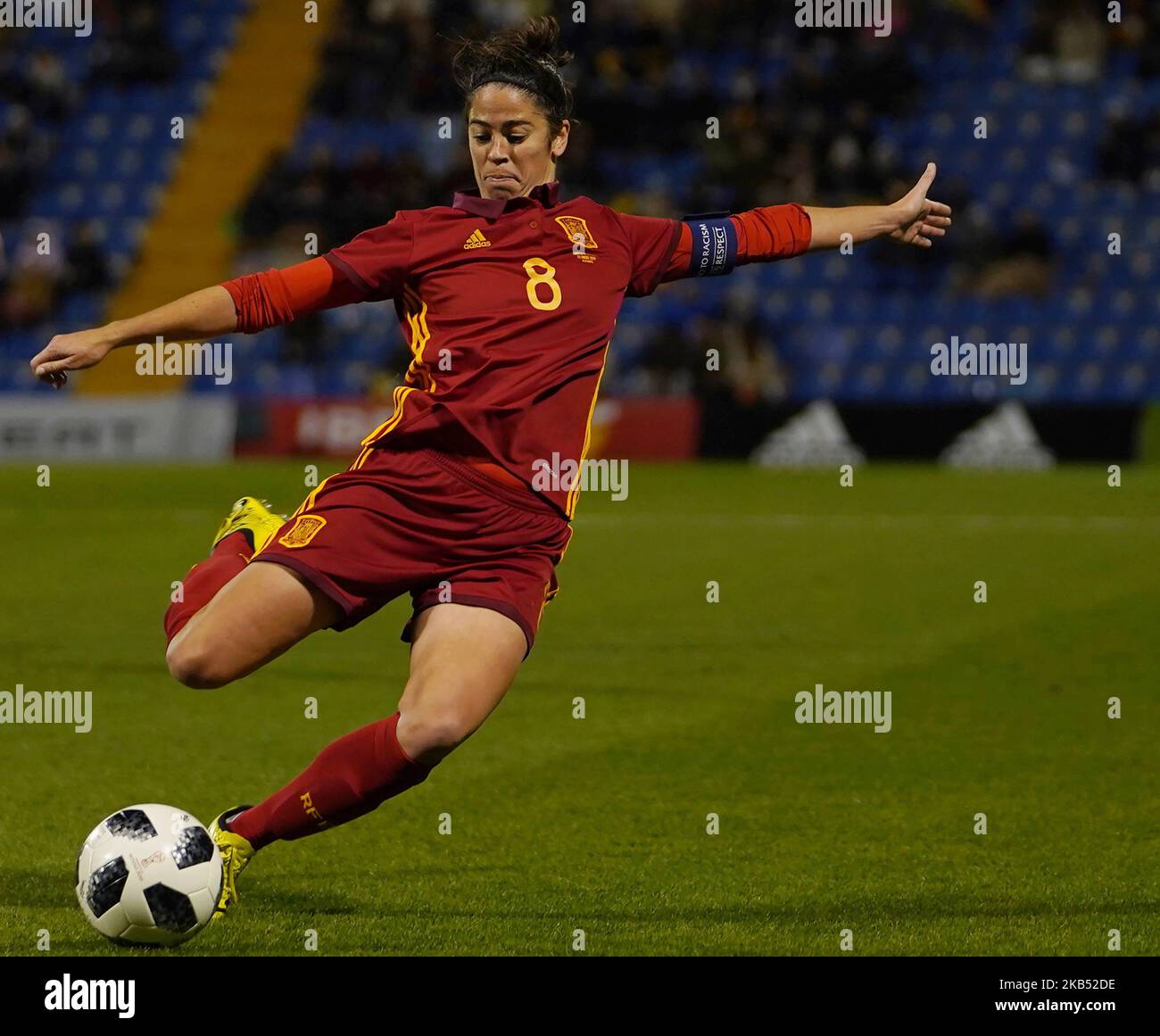 Marta Torrejon aus Spanien während des Vorspiels vor dem Internationalen Frauenfußballspiel zwischen Spanien und den Vereinigten Staaten im Estadio Jose Rico Perez am 22.. Januar in Alicante, Spanien. (Foto von Action Foto Sport/NurPhoto) Stockfoto