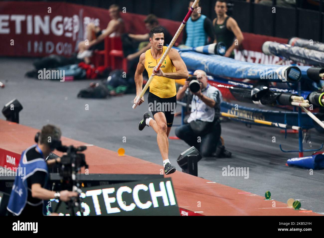 Claudio Stecchi (Ita) tritt am 27. Januar 2019 in der AccorHotels Arena (Bercy) in Paris, Frankreich, im Stabhochsprung beim Leichtathletik-Hallentreffen 2019 in Paris an. Das Meeting de Paris Indoor ist eine von 16 Veranstaltungen, die die European Athletics Indoor Permit Meeting-Reihe bilden. Fünf von ihnen finden in Frankreich statt und die Serie läuft bis zum 24. Februar mit dem All Star Perche in Clermont-Ferrand, weniger als eine Woche vor dem Start der Leichtathletik-Halleneuropameisterschaften in Glasgow 2019. (Foto von Michel Stoupak/NurPhoto) Stockfoto