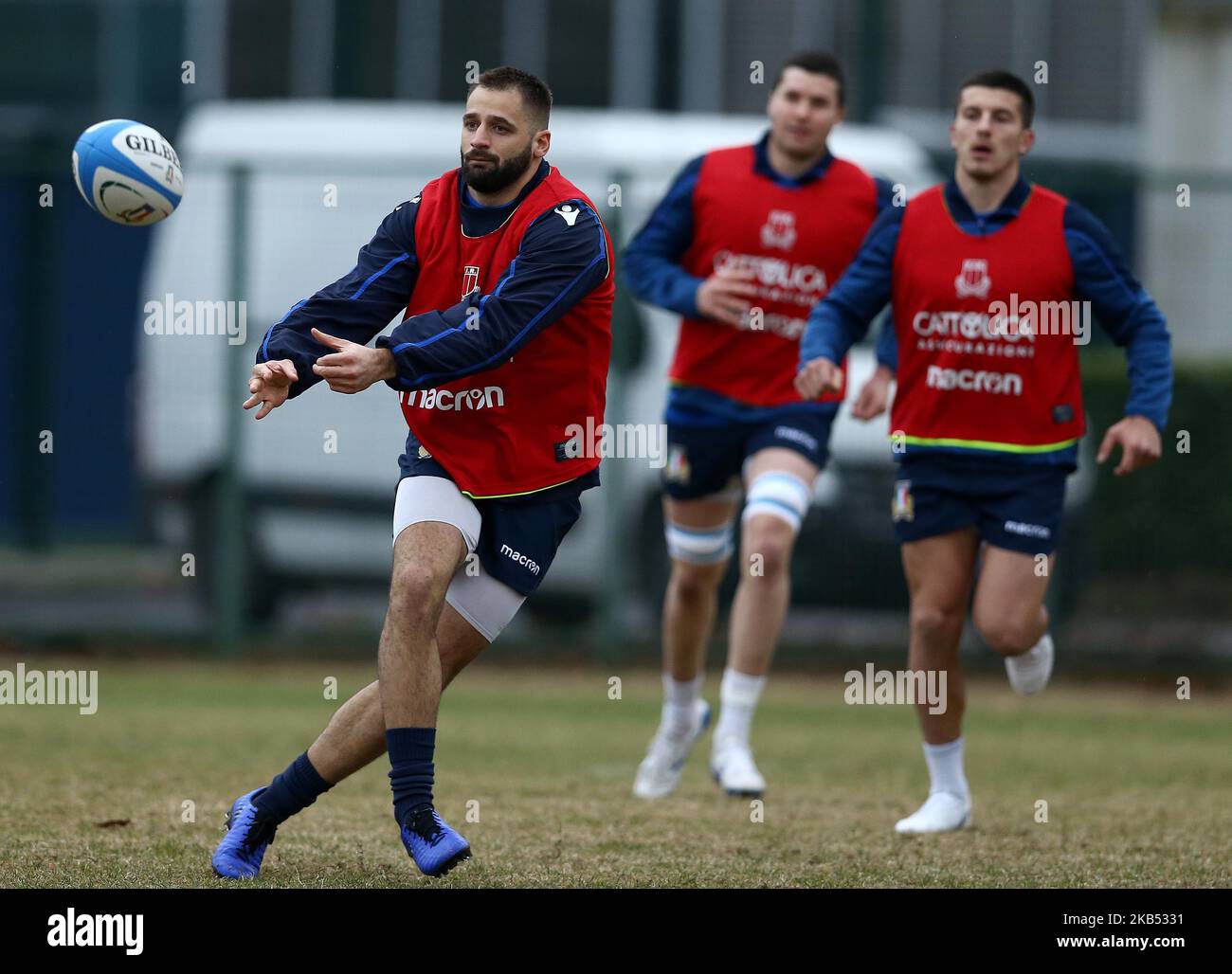 Italien Traininig - Rugby Guinness Six Nations 2019 Angelo Esposito aus Italien am 28. Januar 2019 im Giulio Onesti Port Center in Rom, Italien. (Foto von Matteo Ciambelli/NurPhoto) Stockfoto