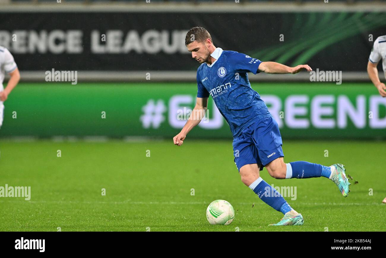 Gent, Belgien. 03/11/2022, Hugo Cuypers (11) von Gent während eines Fußballspiels zwischen AA Gent und Molde FK während des sechsten und letzten Spieltages in der Gruppe F in der UEFA Europa Conference League für die Saison 2022-2023 abgebildet, am Donnerstag, den 3. November 2022 in Gent, Belgien. FOTO DAVID CATRY | SPORTPIX Stockfoto