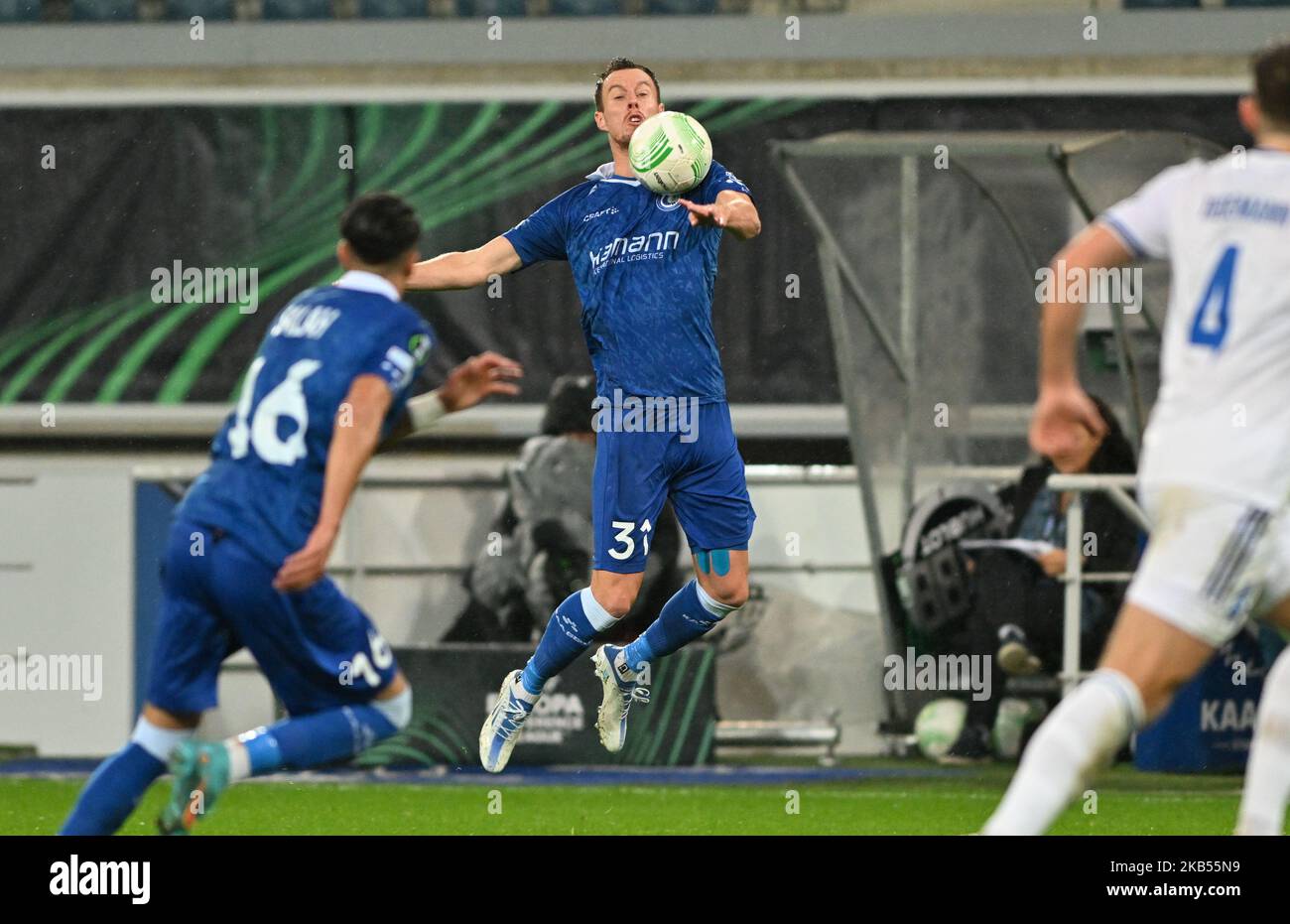 Gent, Belgien. 03/11/2022, Bruno Godeau (31) von Gent während eines Fußballspiels zwischen AA Gent und Molde FK während des sechsten und letzten Spieltages in der Gruppe F in der UEFA Europa Conference League für die Saison 2022-2023 abgebildet, am Donnerstag, den 3. November 2022 in Gent, Belgien. FOTO DAVID CATRY | SPORTPIX Stockfoto