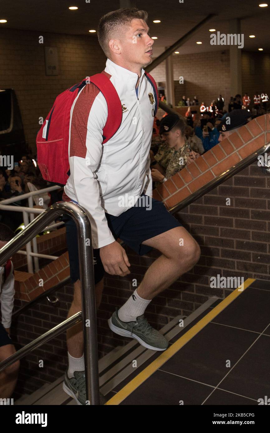 Owen Farrell aus England kommt vor dem Quilter Autumn International Spiel zwischen England und Italien im St. James's Park, Newcastle, am Freitag, den 6.. September 2019 im Stadion an. (Foto von Chris Lishman/MI News/NurPhoto) Stockfoto