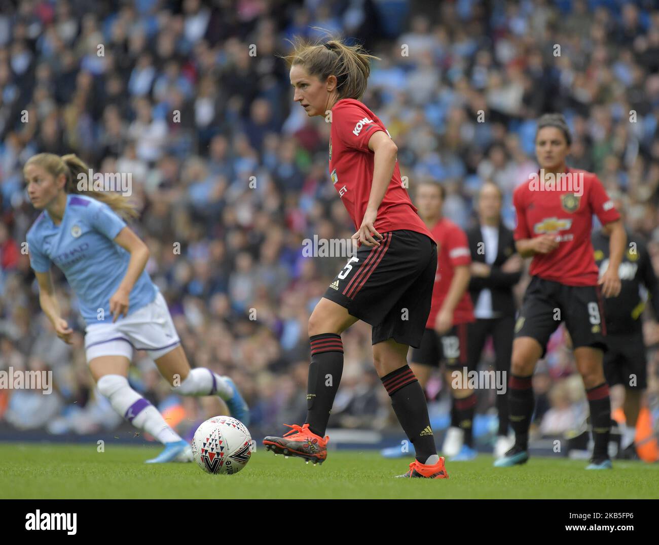 Abbie McManus (Manchester United) während des Spiels der englischen FA Women's Super League zwischen Manchester City und Manchester United im City of Manchester Stadium, Manchester England am 07. September 2019. (Foto von Action Foto Sport/NurPhoto) Stockfoto