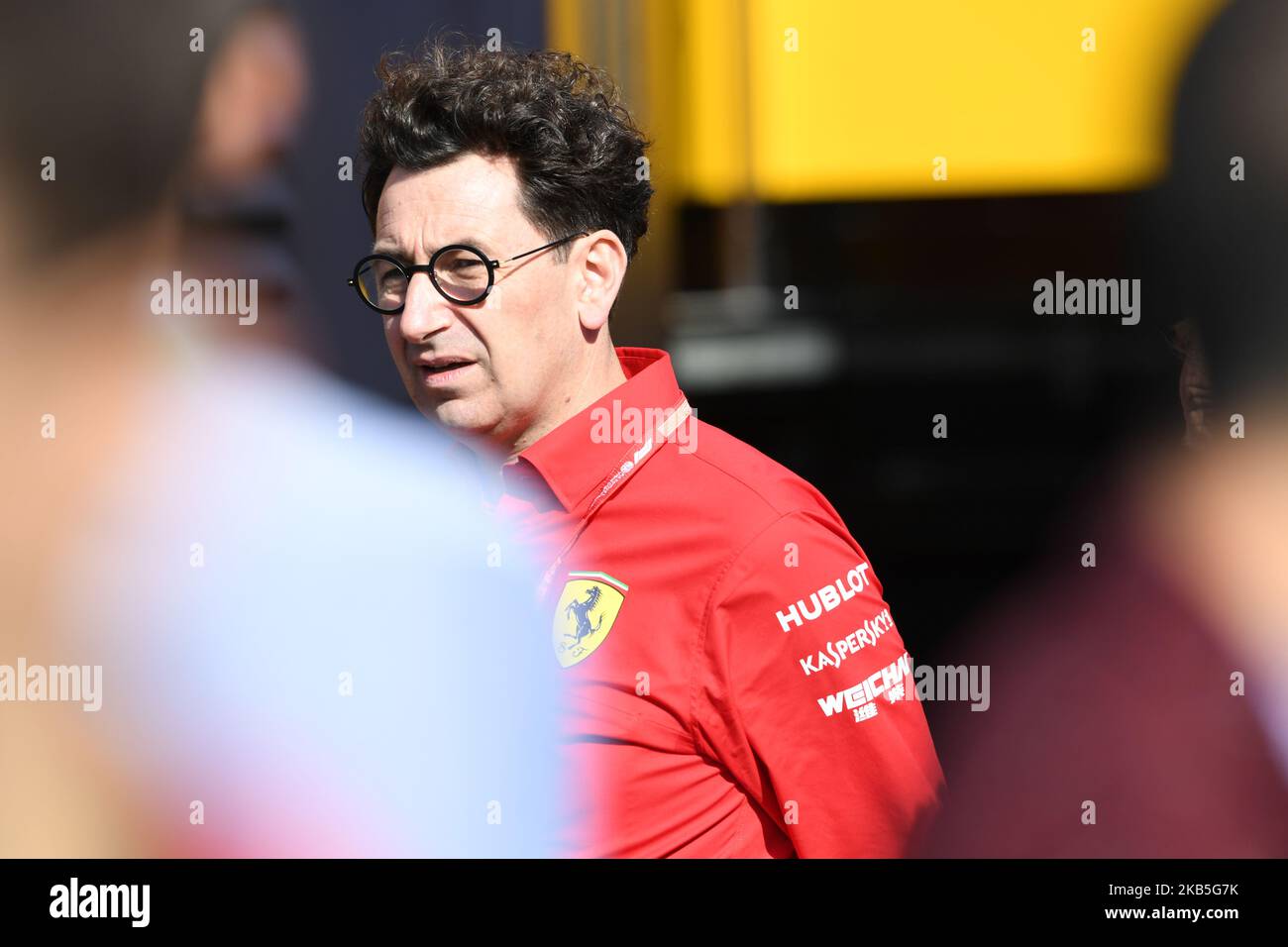 Mattia Binotto, Teamchef des italienischen Teams Scuderia Ferrari Mission winnow während der Ausgabe 90. des italienischen GP, 16. Etappe der Formel-1-Weltmeisterschaft, in Monza Eni Circuit (Autodromo Nazionale di Monza), Italien (Foto von Andrea Diodato/NurPhoto) Stockfoto