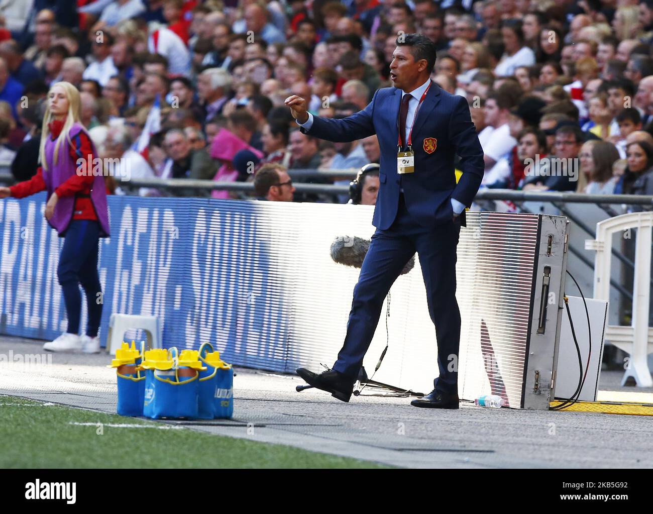 Krasimir Balakov-Manager von Bulgarien während der UEFA Euro 2020 Qualifikation zwischen England und Bulgarien im Wembley-Stadion in London, England am 07. September 2019 (Foto von Action Foto Sport/NurPhoto) Stockfoto