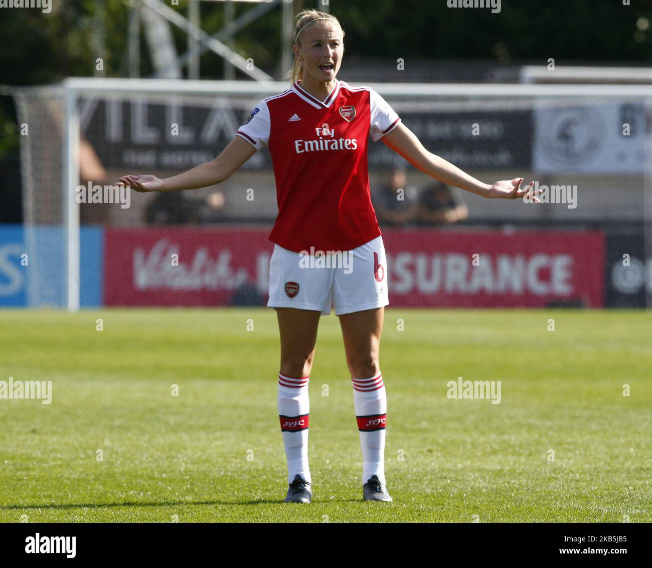 Leah Williamson von Arsenal während des Spiels der FA Women's Super League zwischen Arsenal Women und West Ham United Women im Meadow Park Stadium am 08. September 2019 in Boreham wood, England (Foto von Action Foto Sport/NurPhoto) Stockfoto