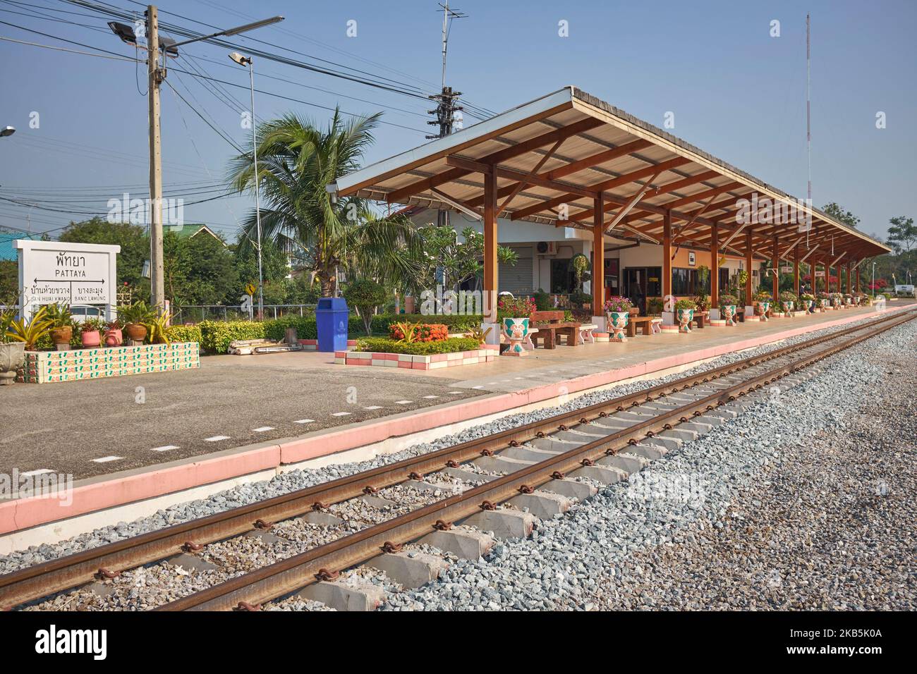 Die Eisenbahnstation in Pattaya Thailand Stockfoto