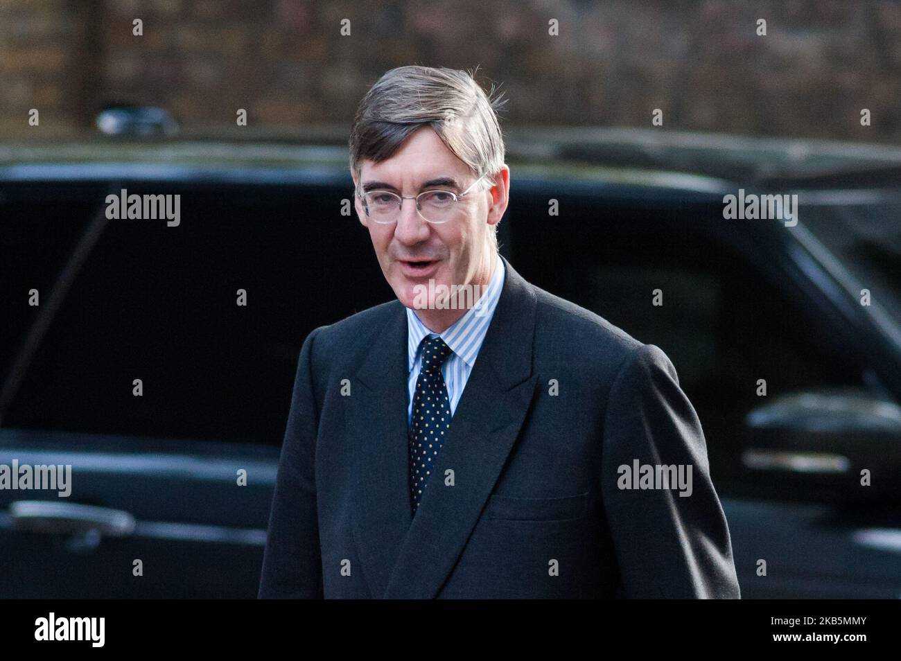 Lord President of the Council und Vorsitzender des Unterhauses Jacob Rees-Mogg nimmt an der Kabinettssitzung in der Downing Street 10 am 10. September 2019 in London, England, Teil. Das britische Parlament hat sich gestern Abend für fünf Wochen vertagt, nachdem der Gesetzesentwurf für die Hinterbank verabschiedet wurde, wonach Premierminister Boris Johnson eine Verlängerung von Artikel 50 beantragen muss, wenn bis zum 19. Oktober kein Brexit-Abkommen besteht. (Foto von Wiktor Szymanowicz/NurPhoto) Stockfoto