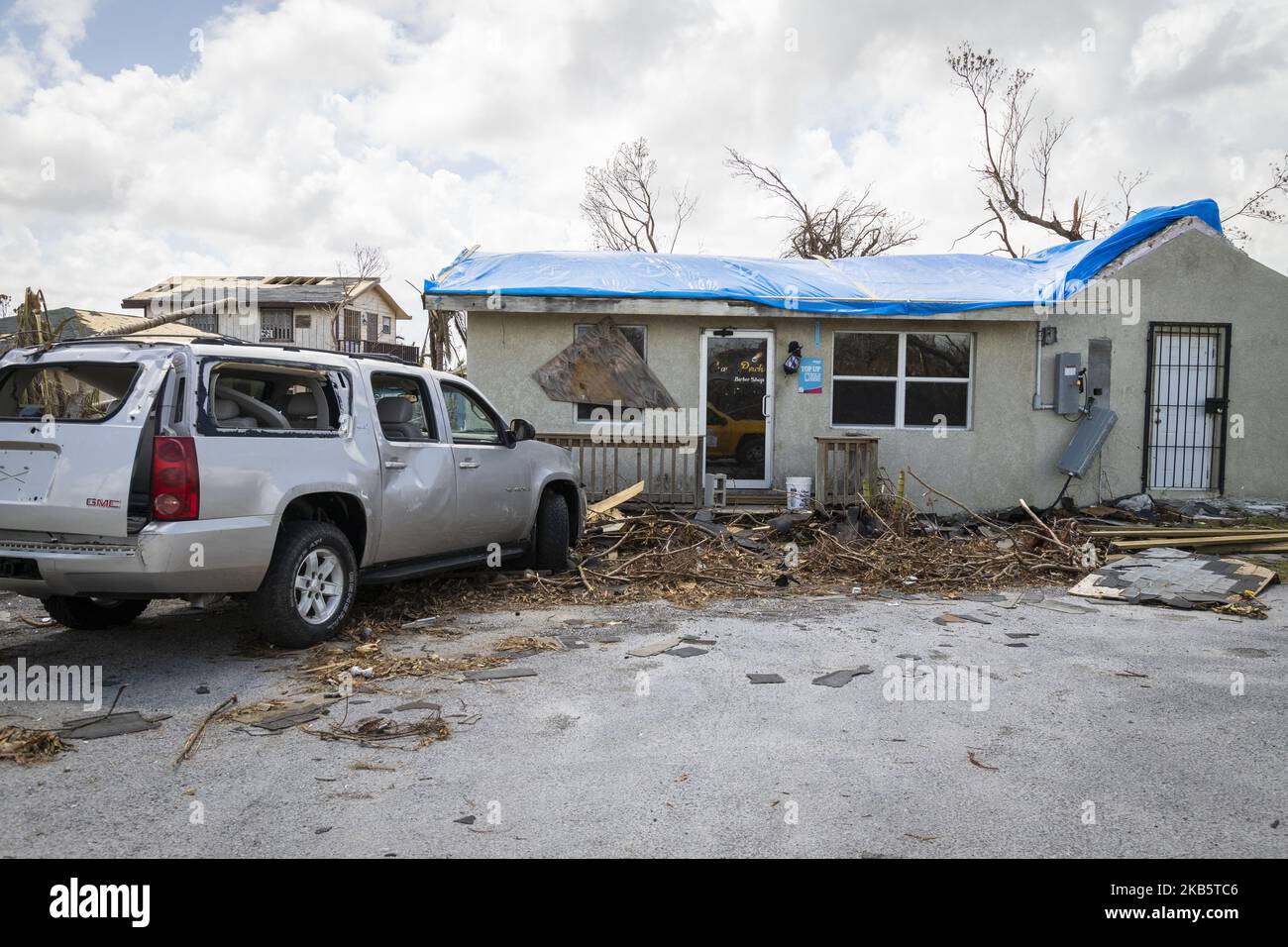 Verwüstung am Marsh Harbour, Abaco Island, am 11. September 2019. (Foto von Alejandro Granadillo/NurPhoto) Stockfoto