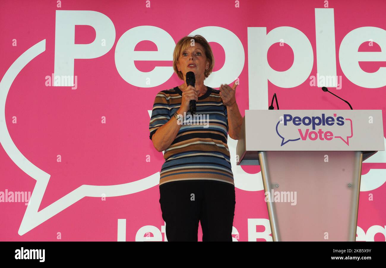 Anna Soubry MP for Change UK während der Rallye Wales for Europe in der Neon Arena, Newport, am Freitag, 13.. September 2019. (Foto von Jeff Thomas/MI News/NurPhoto) Stockfoto