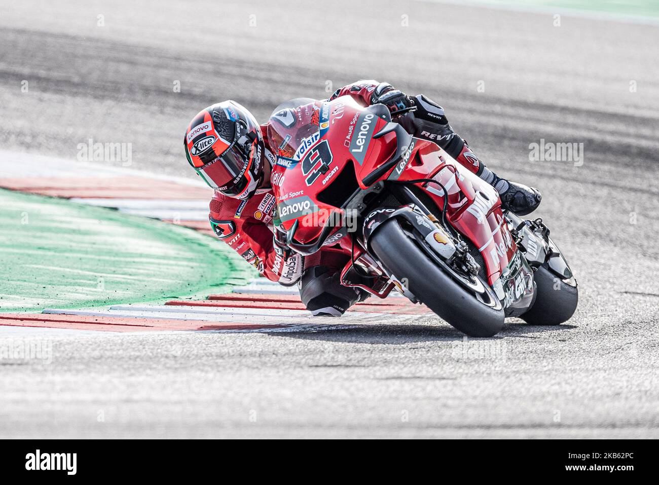 Danilo Petrucci vom Mission Winnow Ducati Team während des MotoGP von San Marino - Aufwärmpuls auf dem Misano World Circuit am 15. September 2019 in Misano Adriatico, Italien. (Foto von Emmanuele Ciancaglini/NurPhoto) Stockfoto