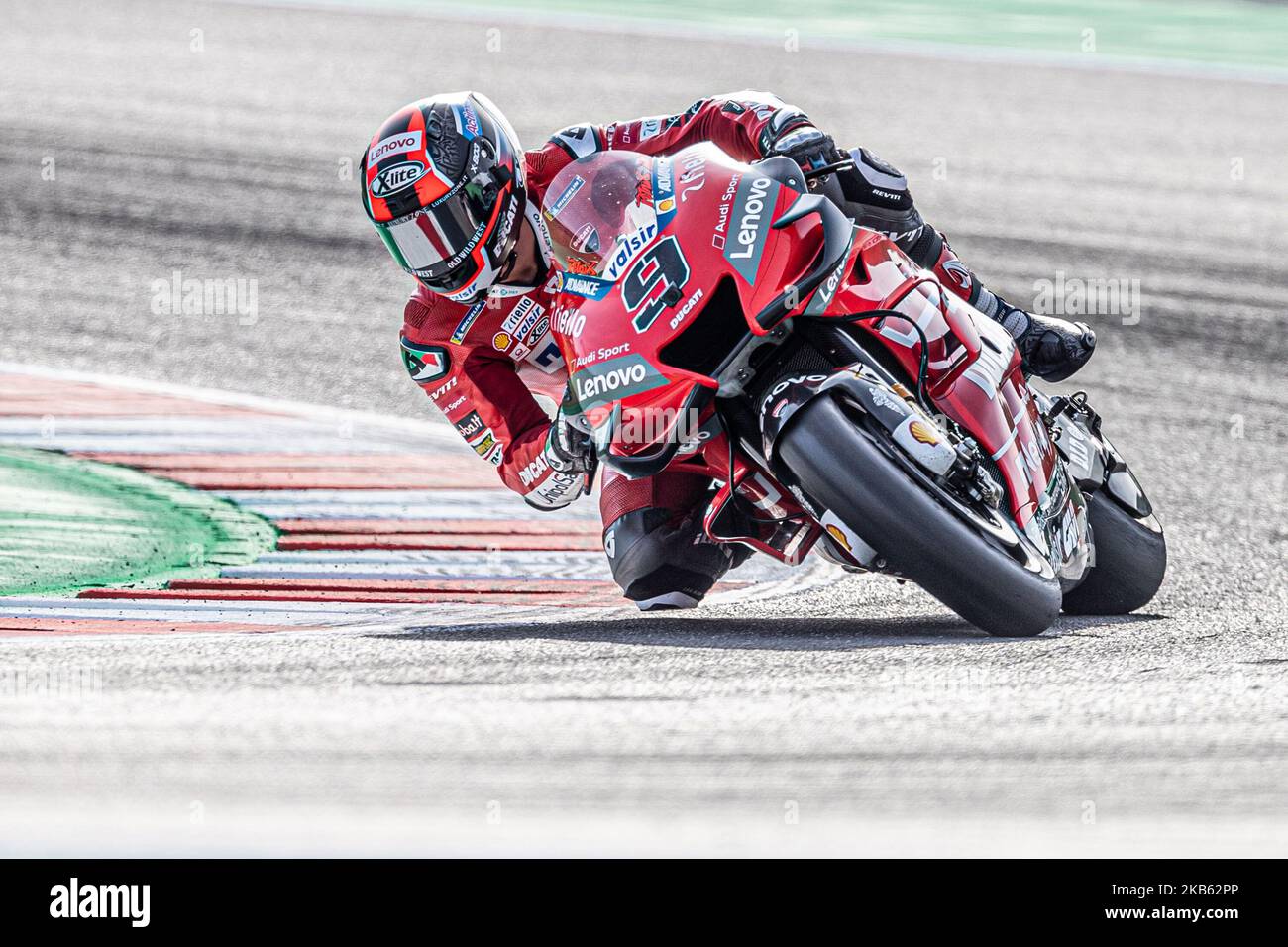 Danilo Petrucci vom Mission Winnow Ducati Team während des MotoGP von San Marino - Aufwärmpuls auf dem Misano World Circuit am 15. September 2019 in Misano Adriatico, Italien. (Foto von Emmanuele Ciancaglini/NurPhoto) Stockfoto