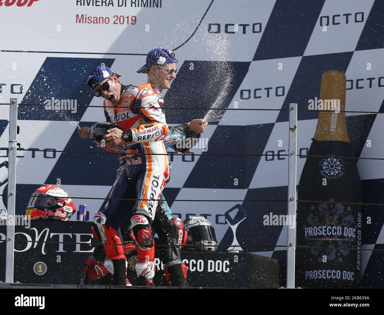 Das Podium beim Rennen des Gran Premio OCTO von San Marino e Riviera di