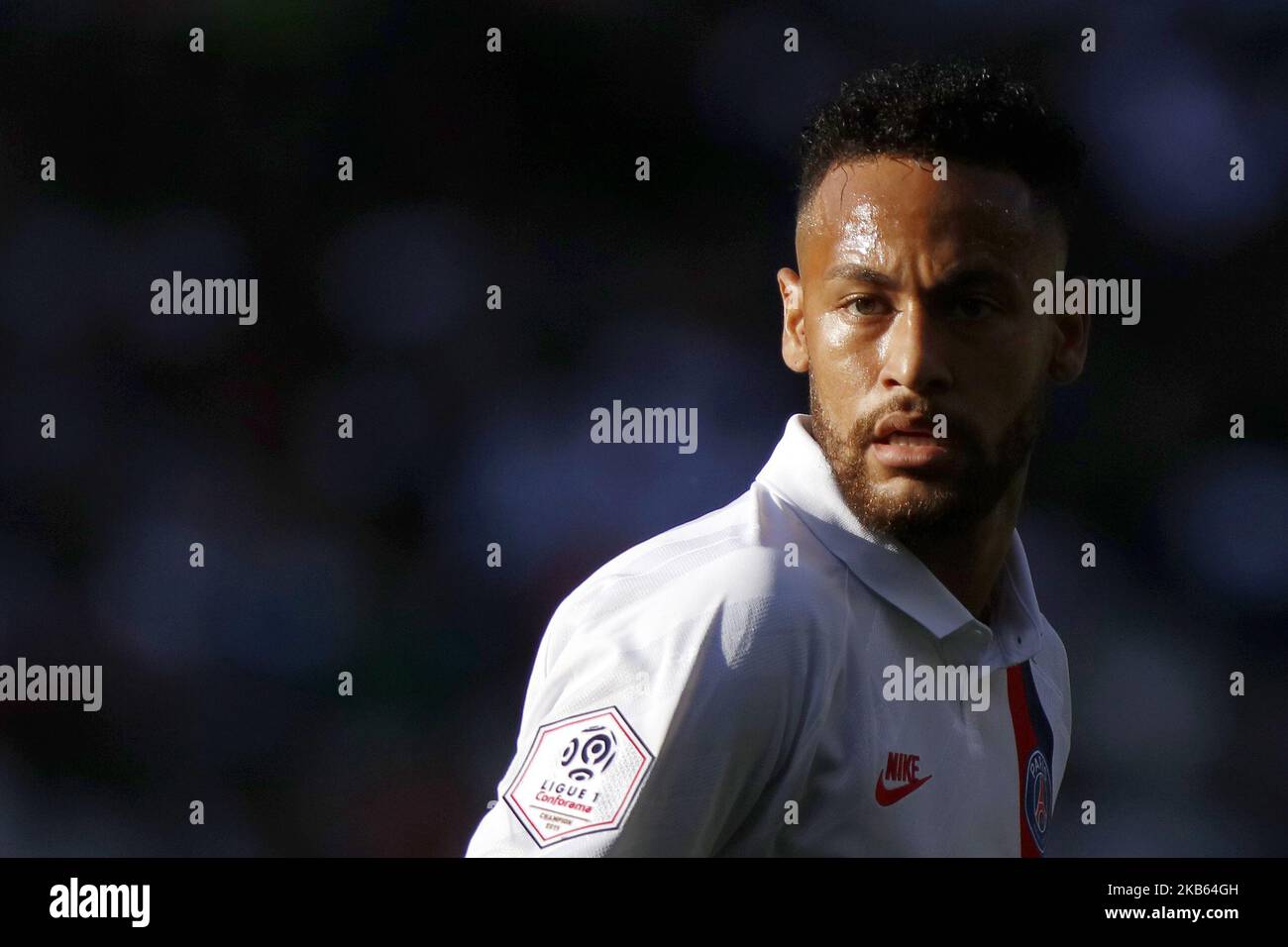 Neymar während des Fußballspiels der französischen Meisterschaft L1 zwischen Paris Saint-Germain und RC Strasbourg Elsass am 14. September 2019 im Stadion Parc des Princes in Paris, Frankreich (Foto: Mehdi Taamallah/NurPhoto) Stockfoto