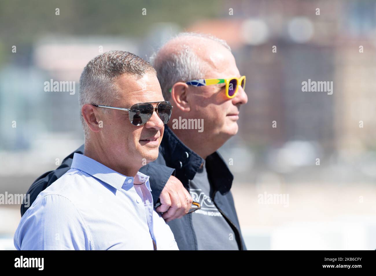 (L-R) David Bernardi und Roger Michell ’Blackbird’ Photocall beim 67. San Sebastian Film Festival in San Sebastian, Spanien, am 20. September 2019. (Foto von Manuel Romano/NurPhoto) Stockfoto