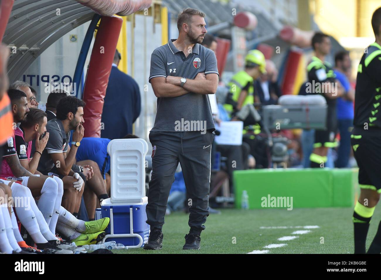 Cheftrainer von Ascoli Calcio Paolo Zanetti beim Spiel der Serie B zwischen Juve Stabia und Ascoli Calcio im Stadio Romeo Menti Castellammare di Stabia Italien am 21. September 2019. (Foto Franco Romano) Stockfoto