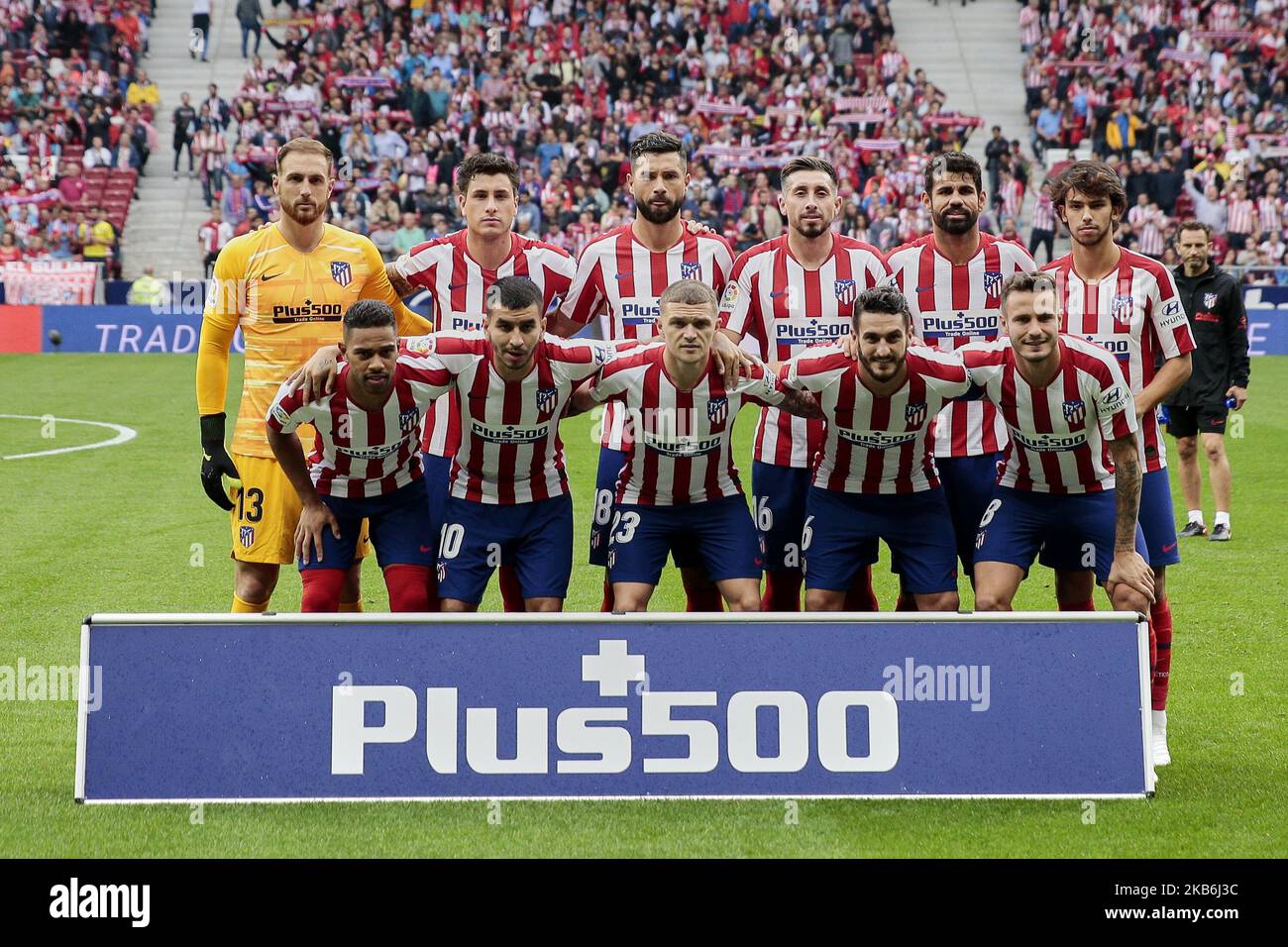 Teamfoto von Atletico de Madrid während des La Liga-Spiels zwischen Atletico de Madrid und Real Club Celta de Vigo im Wanda Metropolitano Stadium in Madrid, Spanien. 21. September 2019. (Foto von A. Ware/NurPhoto) Stockfoto