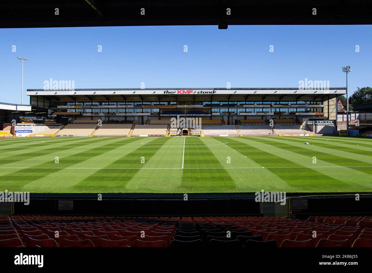 Gesamtansicht von Wale Park während des Spiels der Sky Bet League 2 zwischen Port-Wale und Mansfield Town im Wale Park, Burslem, am Samstag, 21.. September 2019. (Foto von Alan Hayward/MI News/NurPhoto ) Stockfoto