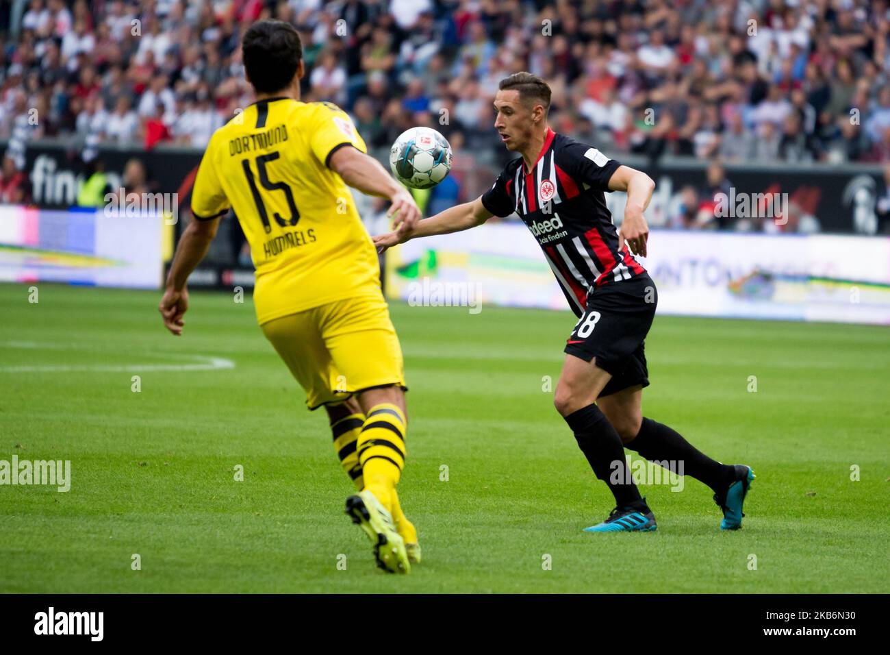 Dominik Kohr von Eintracht Frankfurt während des 1. Bundesliga-Spiel zwischen Eintracht Frankfurt und Borussia Dortmund in der Commerzbank Arena am 22. September 2019 in Frankfurt. (Foto von Peter Niedung/NurPhoto) Stockfoto