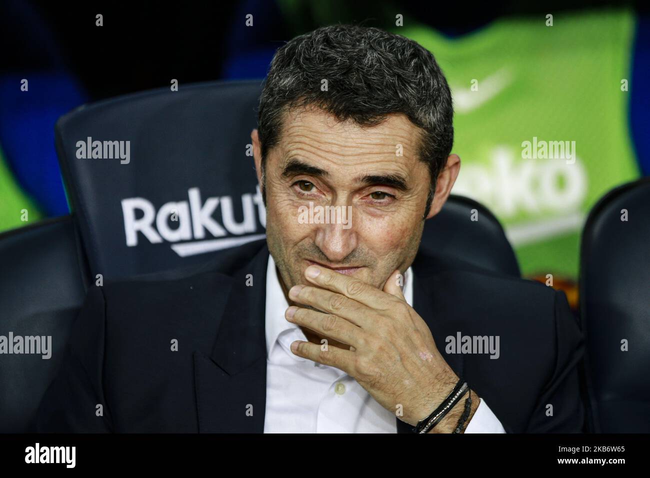 Ernesto Valverde aus Spanien des FC Barcelona während des La Liga-Spiels zwischen dem FC Barcelona und Vilareal im Camp Nou Stadium in Barcelona 24. September 2019, Spanien. (Foto von Xavier Bonilla/NurPhoto) Stockfoto