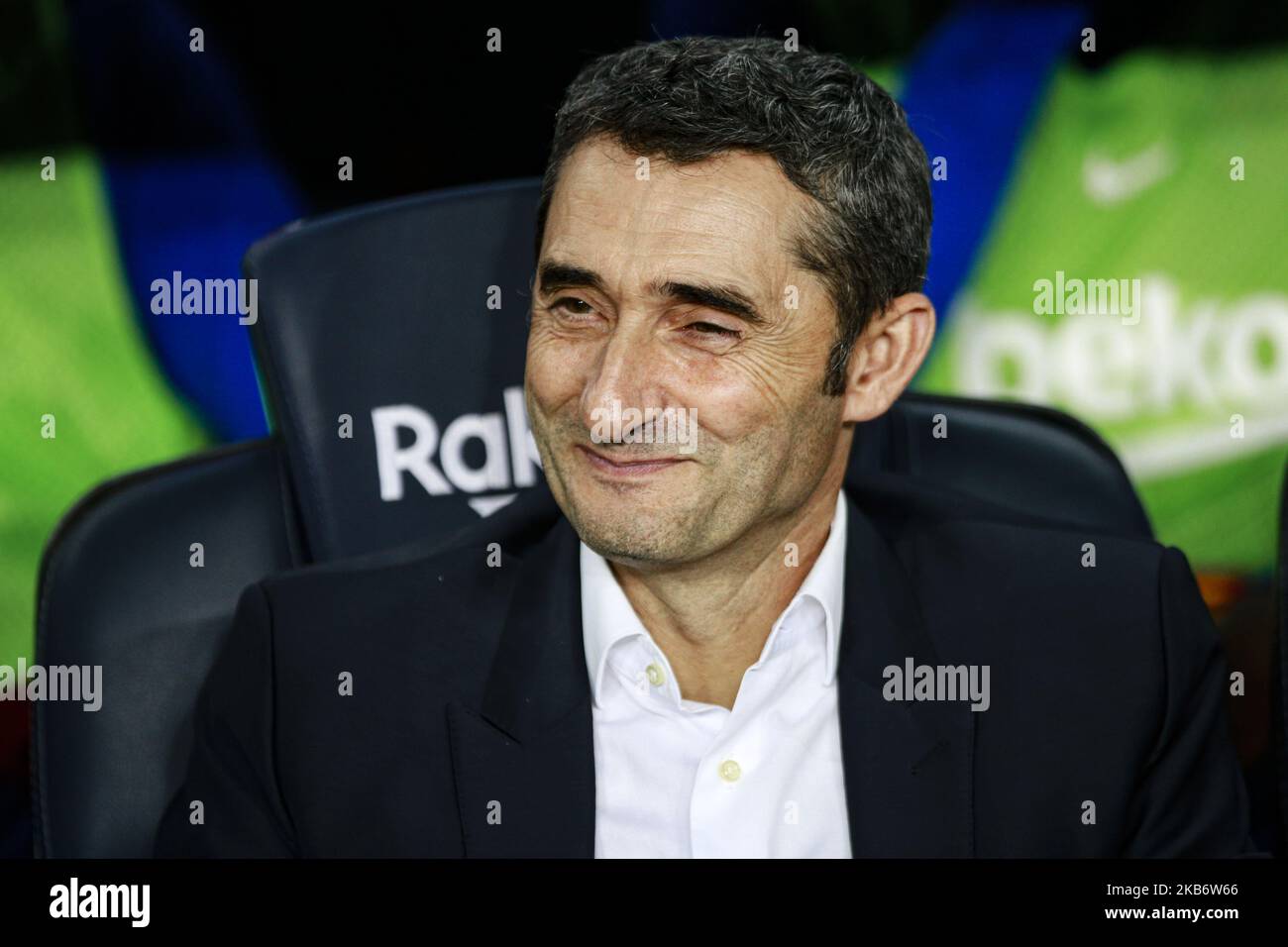 Ernesto Valverde aus Spanien des FC Barcelona während des La Liga-Spiels zwischen dem FC Barcelona und Vilareal im Camp Nou Stadium in Barcelona 24. September 2019, Spanien. (Foto von Xavier Bonilla/NurPhoto) Stockfoto