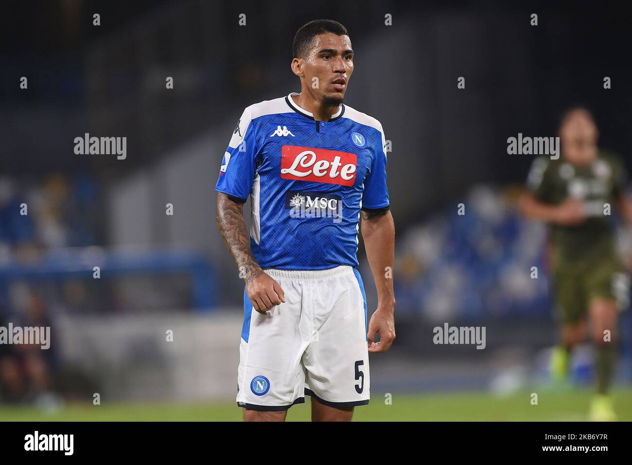 Allan von SSC Napoli während des Tim-Spiels der Serie A zwischen SSC Napoli und Cagliari Calcio im Stadio San Paolo Neapel Italien am 25. September 2019. (Foto Franco Romano) Stockfoto