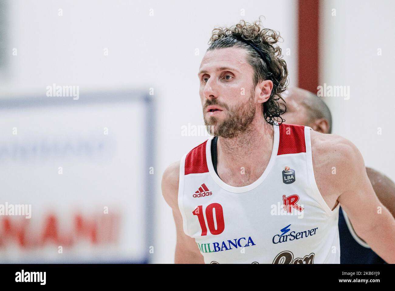 Luca Infante von Grissin Bon Reggio Emilia Basketball beim Basketball-Freundschaftsspiel zwischen Grissin Bon Reggio Emilia und Leiden Basketball am 18. September 2019 in Scandiano, Italien. (Foto von Emmanuele Ciancaglini/NurPhoto) Stockfoto