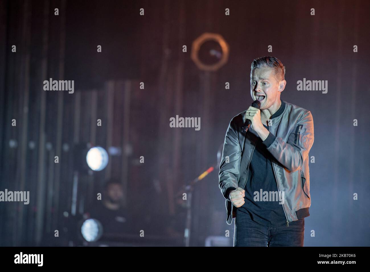 Tom Chaplin, Leadsänger der Band Keane tritt am 26. September 2019 im Manchester Apollo, Manchester UK auf ihrer „Cause and Effect“ UK Tour auf. (Foto von Gary Mather/NurPhoto) Stockfoto