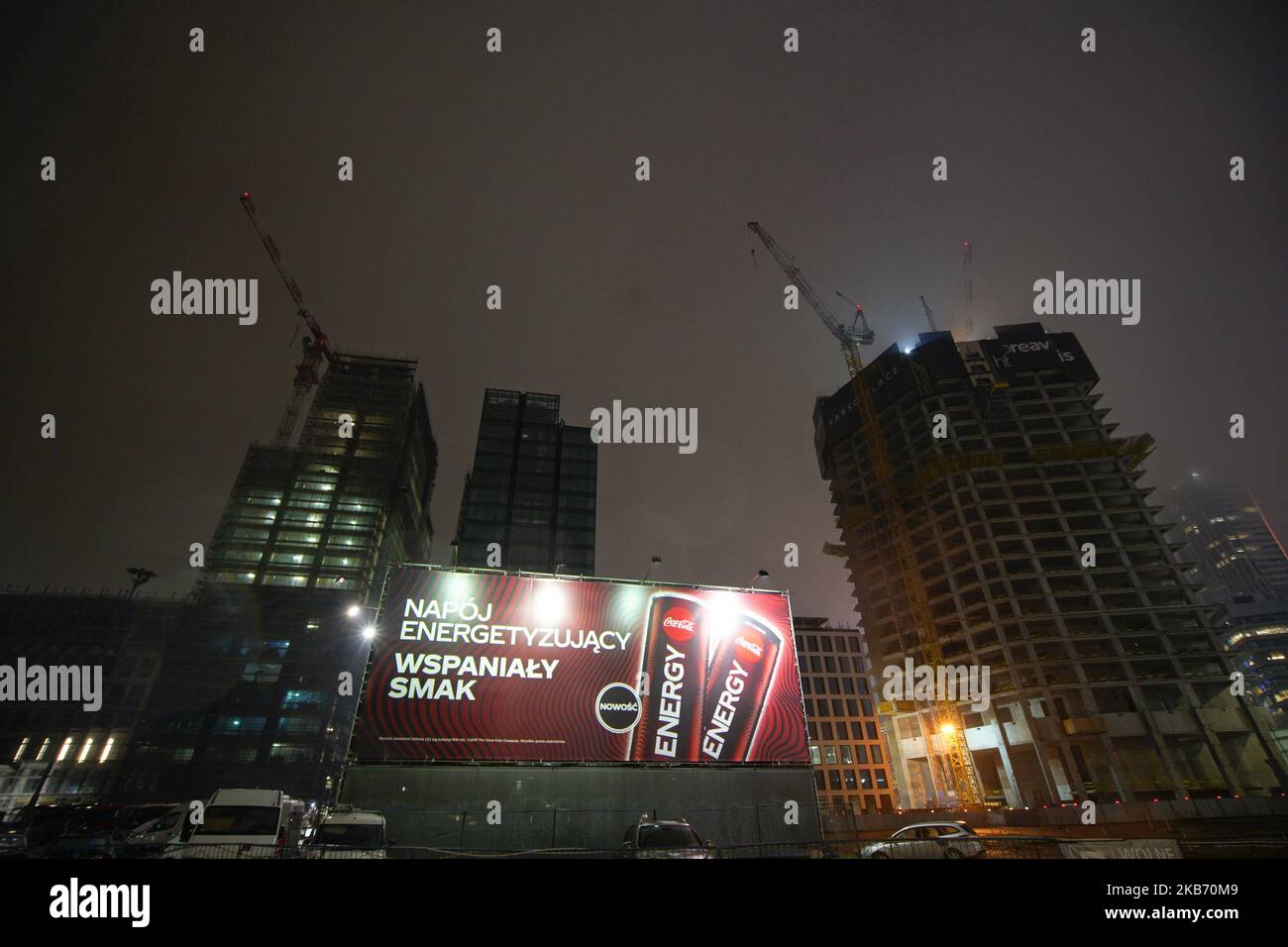 Die Baustelle des Varso-Turms ist am 18. September 2019 in Warschau, Polen, zu sehen. Nach der Fertigstellung im Jahr 2020 wird der Varso-Turm der höchste Wolkenkratzer in Polen und der EU sein. (Foto von Jaap Arriens/NurPhoto) Stockfoto