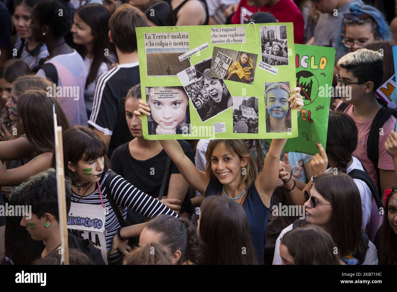 Studenten nehmen am „Fridays for Future“-marsch in Rom Teil, um gegen den Klimawandel und die globale Erwärmung zu protestieren. 27.. september 2019, Rom, Italien. (Foto von Jacopo Landi/NurPhoto) Stockfoto