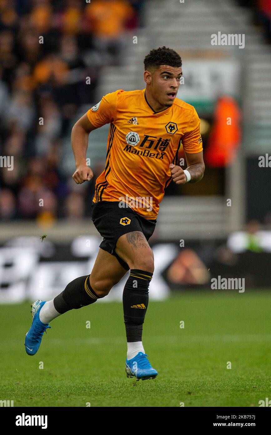 Morgan Gibbs-White von Wolverhampton Wanderers während des Premier League-Spiels zwischen Wolverhampton Wanderers und Watford in Molineux, Wolverhampton am Samstag, 28.. September 2019. (Kredit: Alan Hayward | MI News) nur redaktionelle Verwendung, Lizenz für kommerzielle Nutzung erforderlich. (Foto von MI News/NurPhoto) Stockfoto