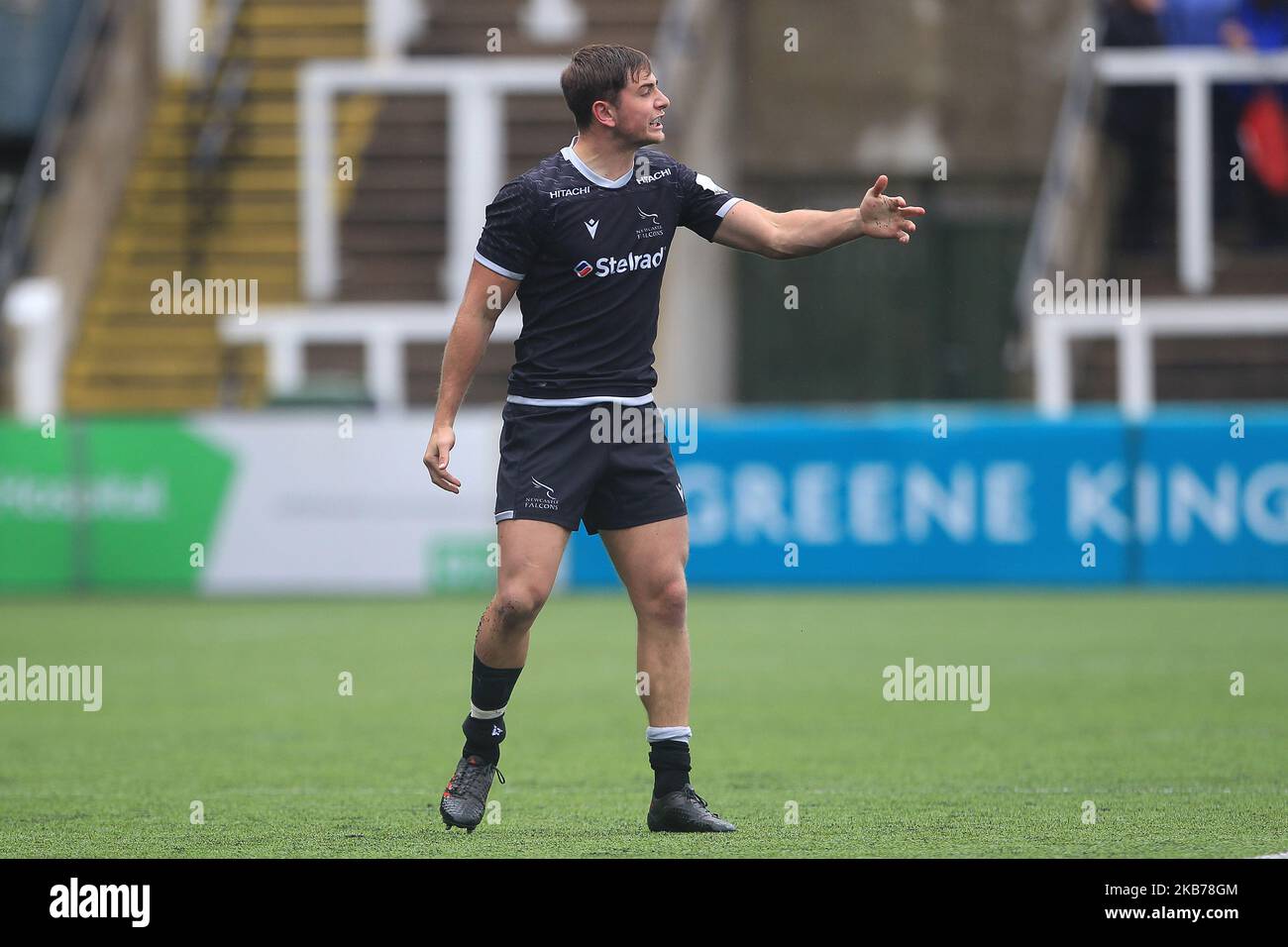 Ben Stevenson von Newcastle Falcons während des RFU Championship Cup-Spiels zwischen Newcastle Falcons und Doncaster Knights im Kingston Park, Newcastle am Sonntag, 29.. September 2019. (Foto von Mark Fletcher/MI News/NurPhoto) Stockfoto