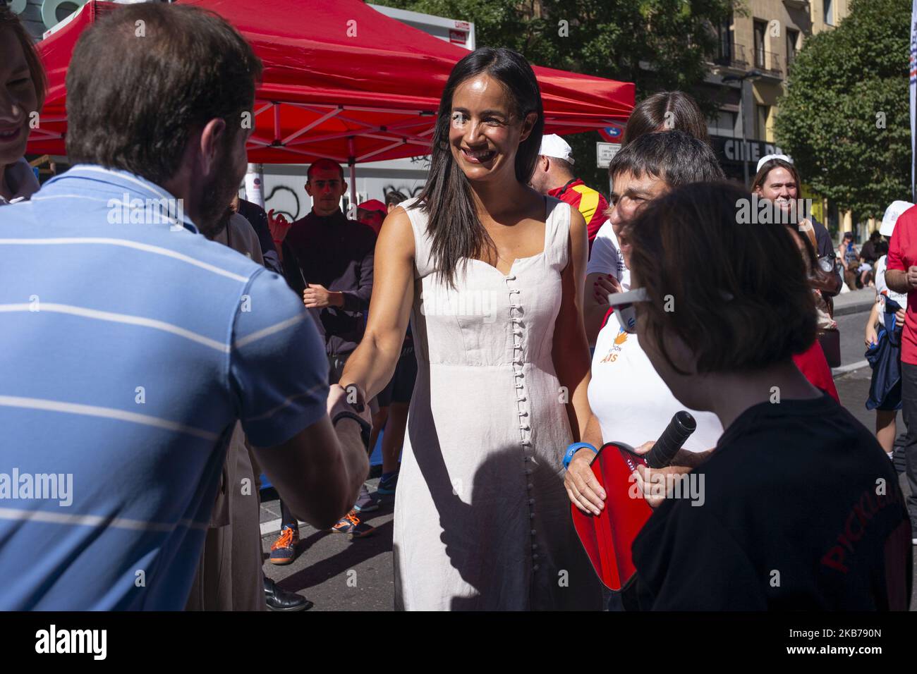 Der Vizebürgermeister von Madrid, Begoña Villacis, nimmt an der institutionellen Veranstaltung zum Tag des Inklusiven Sports 2019 in Madrid, Spanien, am 29. September 2019 Teil. (Foto: Oscar Gonzalez/NurPhoto) Stockfoto