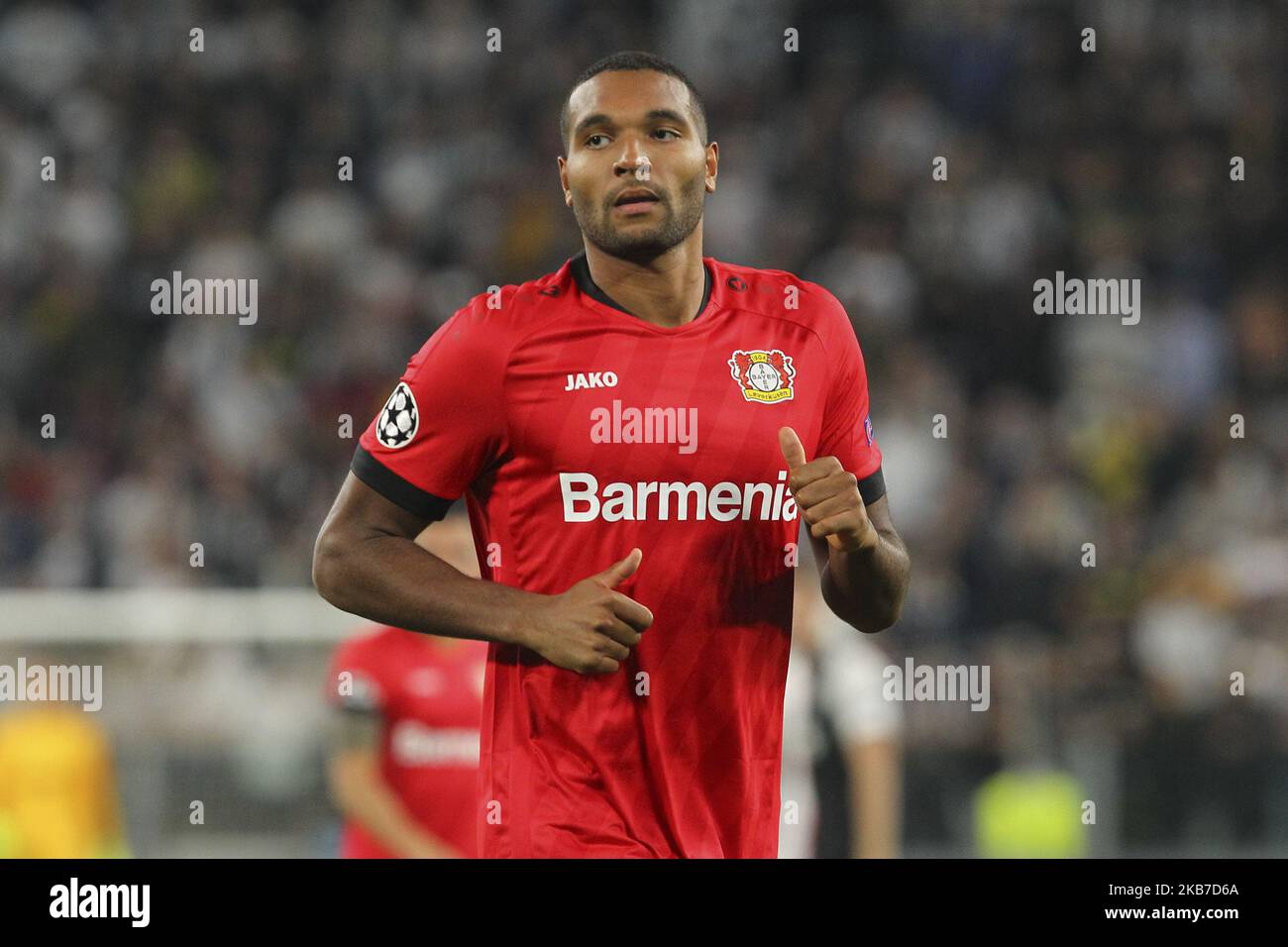 Jonathan Tah von Bayer 04 Leverkusen während des UEFA Champions League-Spiels (Gruppe D) zwischen Juventus FC und Bayer 04 Leverkusen am 01. Oktober 2019 im Allianz-Stadion in Turin, Italien. Juventus FC gewann 3-0 gegen Bayer 04 Leverkusen. (Foto von Massimiliano Ferraro/NurPhoto) Stockfoto