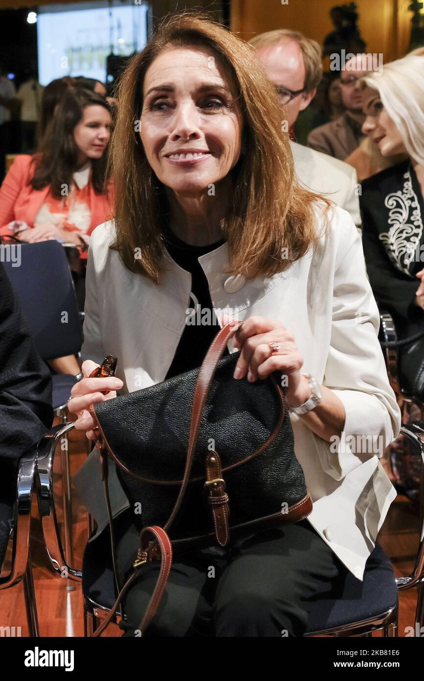 Ana Belén nimmt am 10. Oktober 2019 am Cervantes-Institut in Madrid, Spanien, an der Tribute „Les Guthiers“ Teil. (Foto von Oscar Gonzalez/NurPhoto) Stockfoto