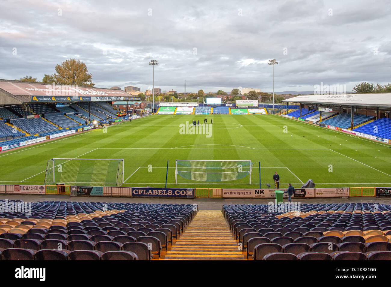 Ein allgemeiner Blick auf Edgely Park vor dem Vanarama National League-Spiel zwischen Hartlepool United und Stockport County im Victoria Park, Hartlepool am Mittwoch, 9.. Oktober 2019. (Foto von Mark Fletcher/MI News/NurPhoto) Stockfoto