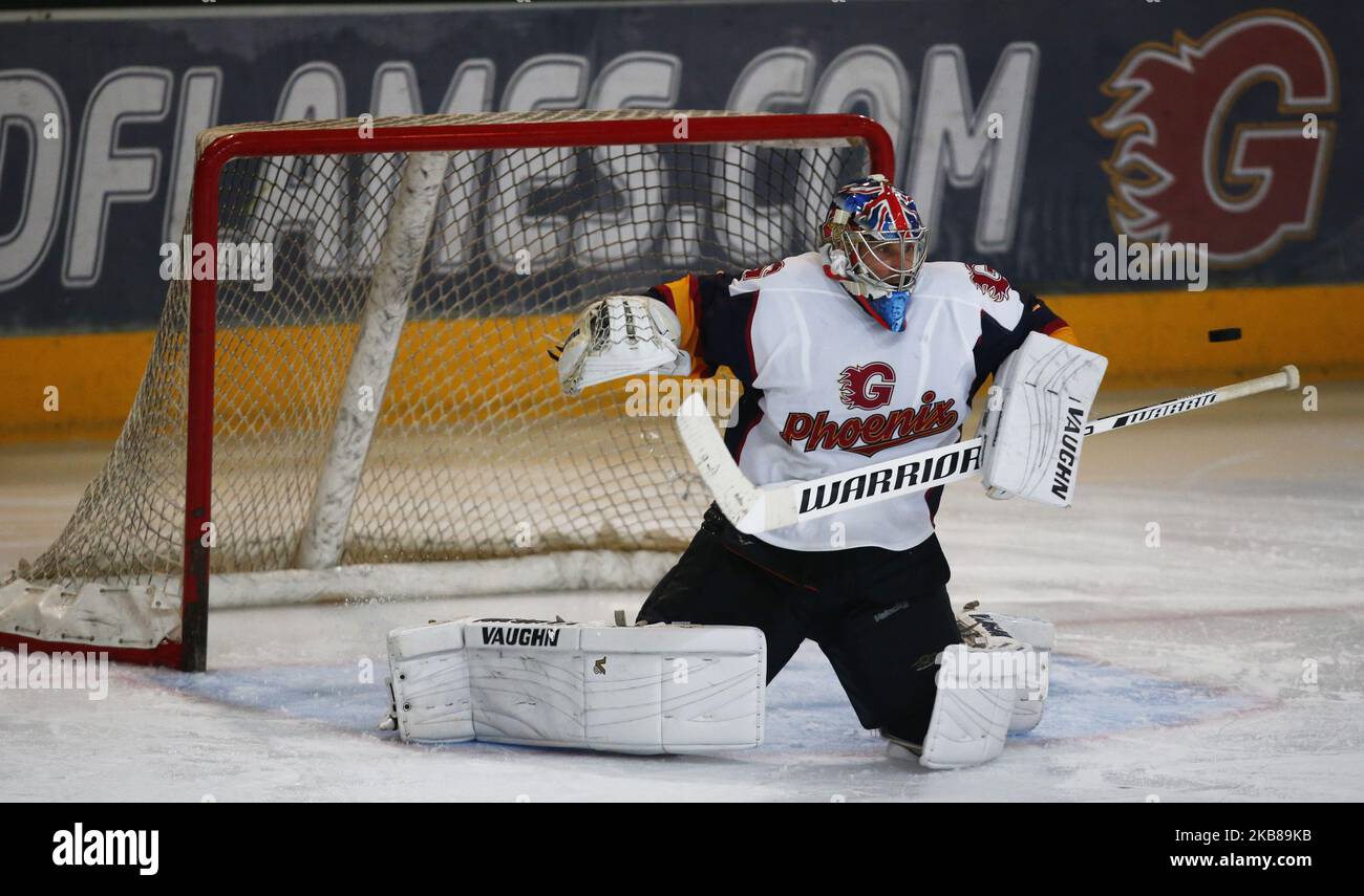 Petr Cech von Guildford Phoenix Ex Arsenal und Chelsea Player während der National Ice Hockey League zwischen Guildford Phoenix und Swindon Wildcats 2 im Guildford Spectrum Stadium in Guildford, England am 13. Oktober 2019 (Foto by Action Foto Sport/NurPhoto) Stockfoto