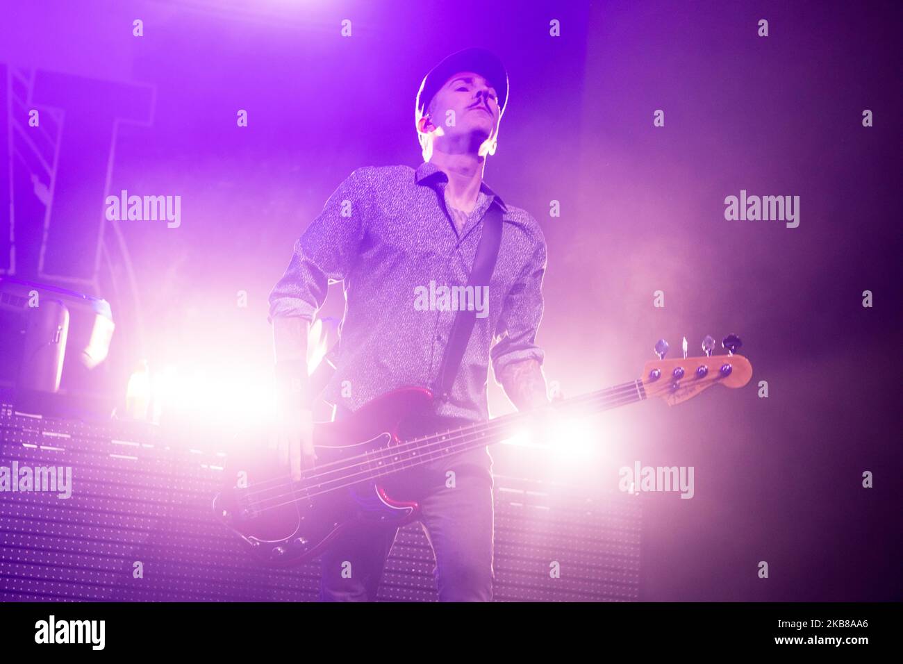 Kaspar Boye Larsen von Volbeat tritt am 14. Oktober 2019 live bei Fabrique in Mailand auf. (Foto von Mairo Cinquetti/NurPhoto) Stockfoto