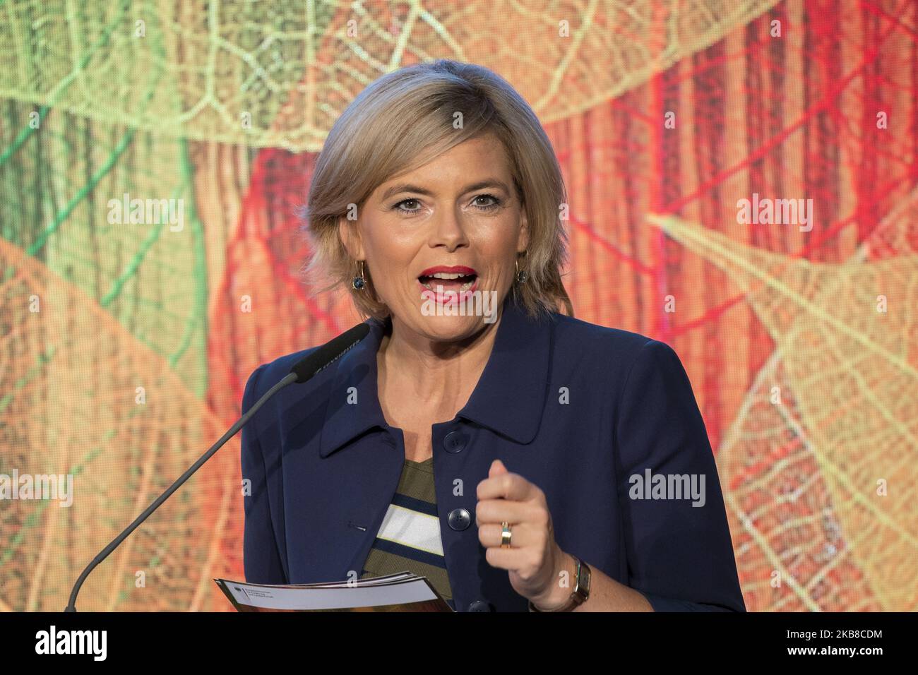 Die Bundesministerin für Ernährung und Landwirtschaft Julia Kloeckner spricht am 15. Oktober 2019 während des Politischen Erntefestes 2019 in Berlin. (Foto von Emmanuele Contini/NurPhoto) Stockfoto