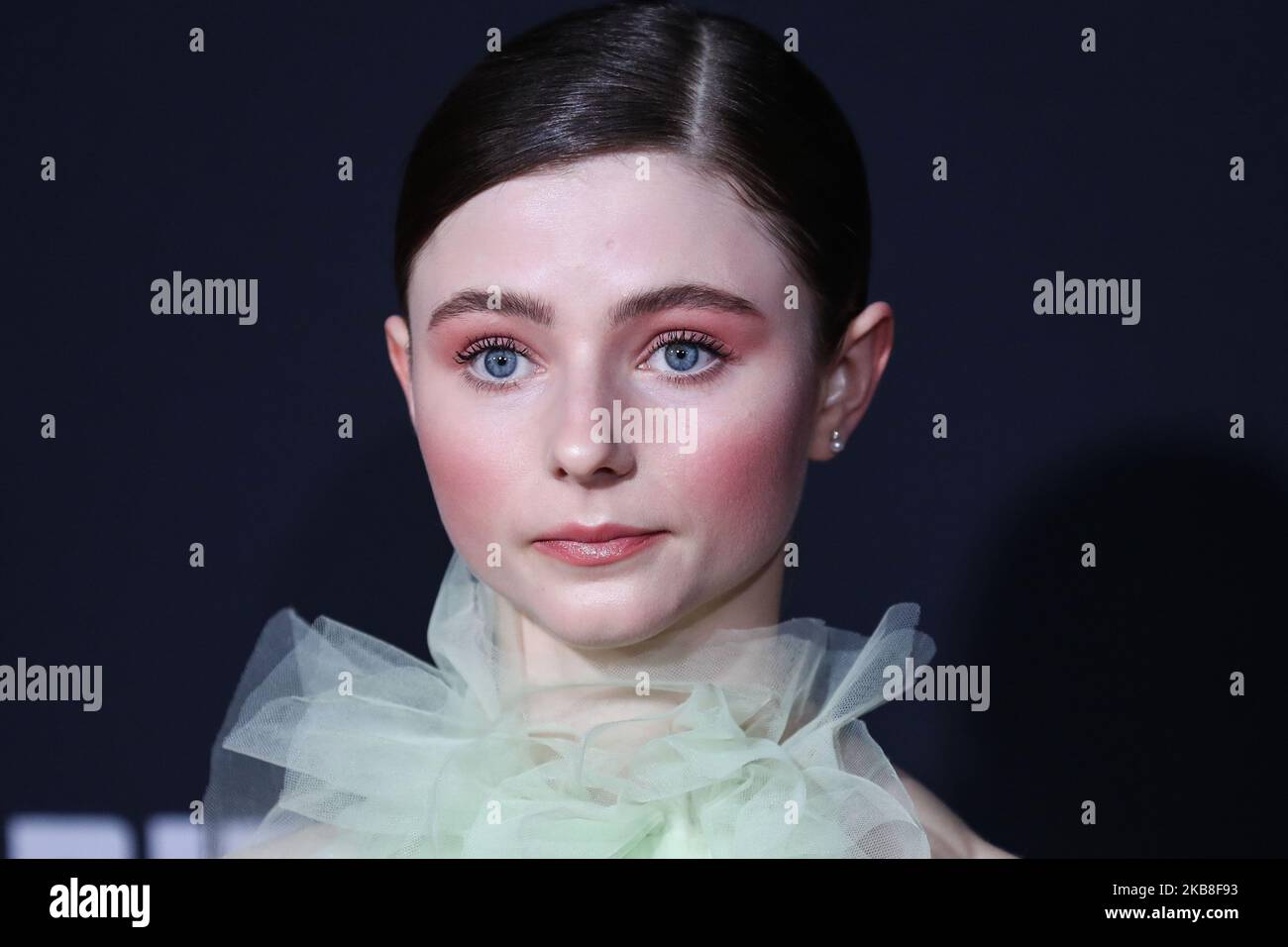 HOLLYWOOD, LOS ANGELES, KALIFORNIEN, USA - 15. OKTOBER: Die Schauspielerin Thomasin McKenzie im Kleid der Jason Wu Collection kommt zur Los Angeles Premiere von Fox Searchlight's 'Jojo Rabbit', die am 15. Oktober 2019 in Hollywood, Los Angeles, Kalifornien, USA, in der Hollywood American Legion Post 43 stattfand. (Foto von Xavier Collin/Image Press Agency/NurPhoto) Stockfoto