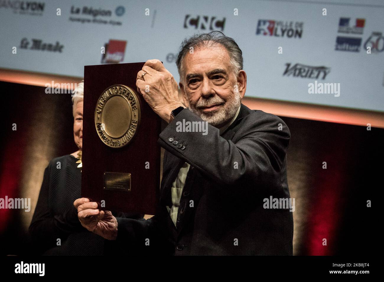 DER US-Filmregisseur Francis Ford Coppola erhält den Lumiere Award während des Lumiere Film Festivals 11. am 18. Oktober 2019 in Lyon, Zentralfrankreich. (Foto von Nicolas Liponne/NurPhoto) Stockfoto