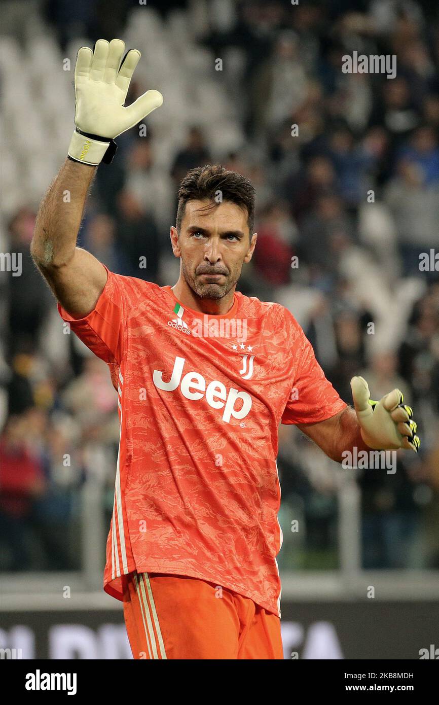 Gianluigi Buffon von Juventus während des Serie-A-Spiels zwischen Juventus und dem FC Bologna im Allianz-Stadion am 19. Oktober 2019 in Turin, Italien. (Foto von Giuseppe Cottini/NurPhoto) Stockfoto