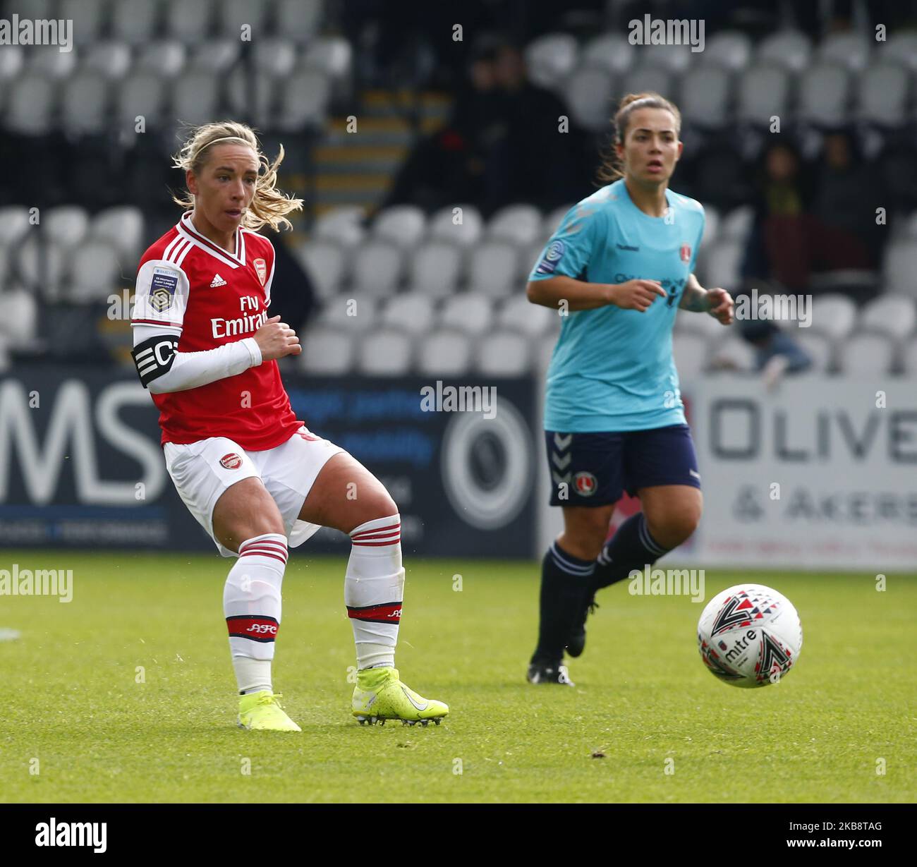 Jordan Nobbs of Arsenal während der FA WSL Continental Tyres Cup Group One South Match zwischen Arsenal Women und Charlton Athletic Women im Meadow Park Stadium am 20. September 2019 in Borehamwood, England (Foto by Action Foto Sport/NurPhoto) Stockfoto